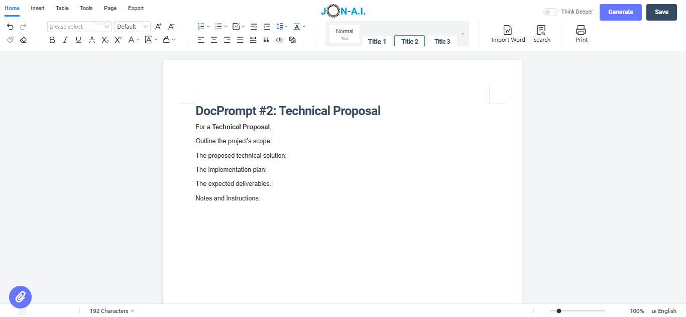 Jon AI DocPrompt Interface