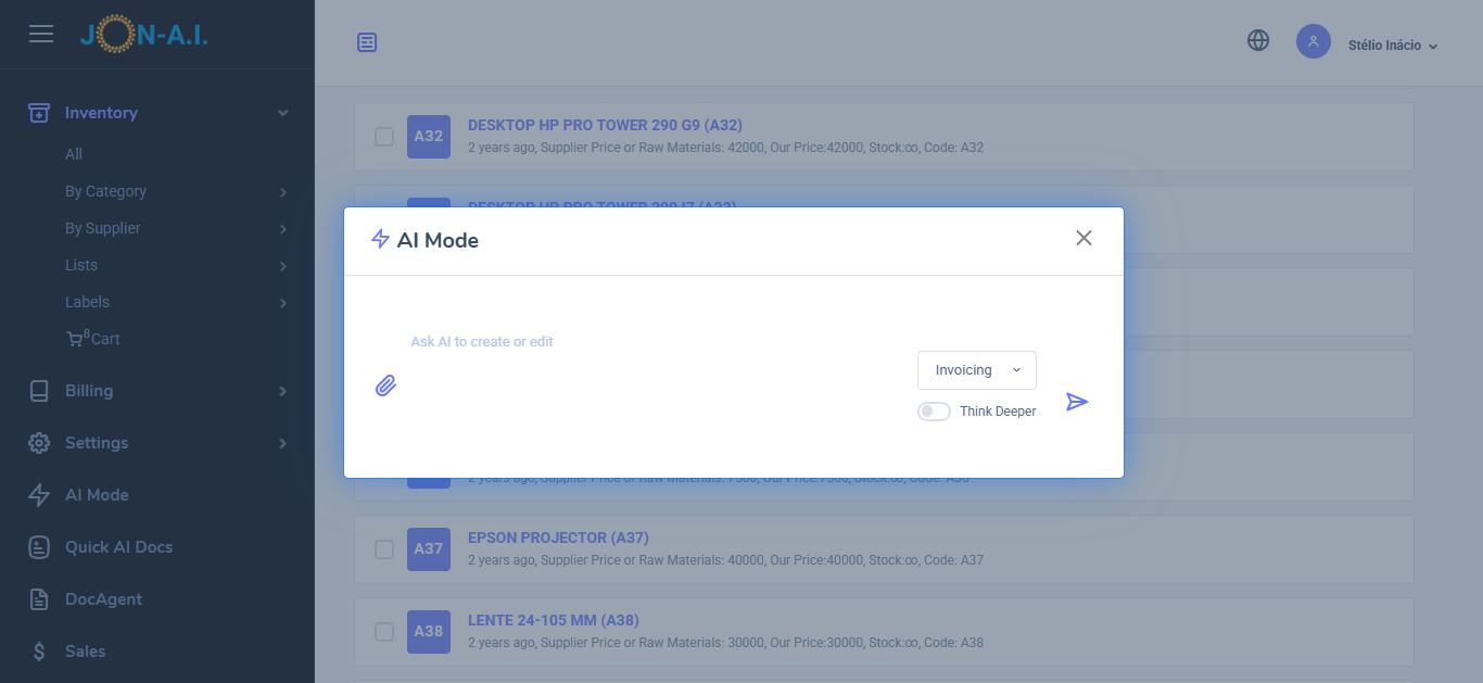 AI Invoicing Software for marketing and sales departments